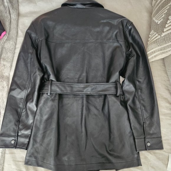 NWT Rebecca Minkoff Black Faux Leather Jacket - Picture 3 of 10